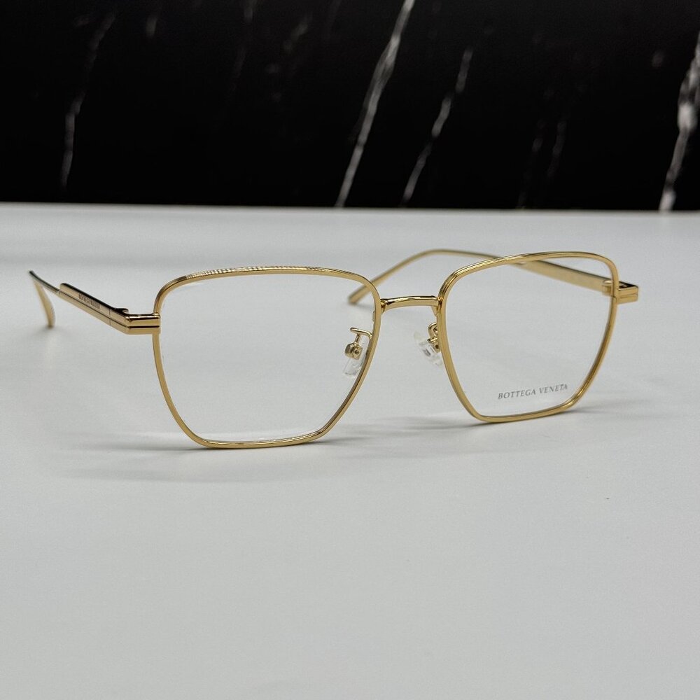 NEW BOTTEGA VENETA BV1015O 002 GOLD UNISEX EYEGLASSES BOTTEGA VENETA